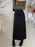 Casual Full Length Side Pocket Loose Skirts With Belt